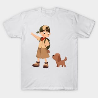 The Boy and His Faithful Canine Companion T-Shirt